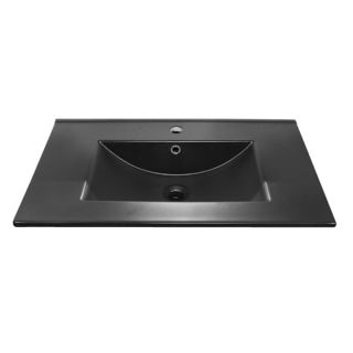 Comforty Тумба-умывальник "Бредфорд-75" дуб темный с раковиной Comforty 75E черная матовая